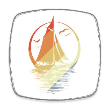 Segeln Vintage Look - Viereckiger Kühlschrankmagnet - Weiß - Vorne