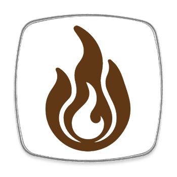 Fire & Flame - Square fridge magnet - white - Front