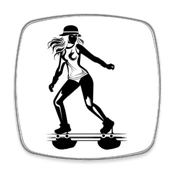 Roller Skate Girl - Square fridge magnet - white - Front