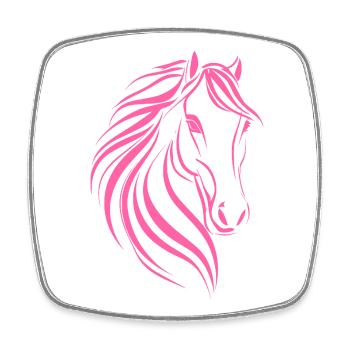 Delicate Horse Drawing - Square fridge magnet - white - Front