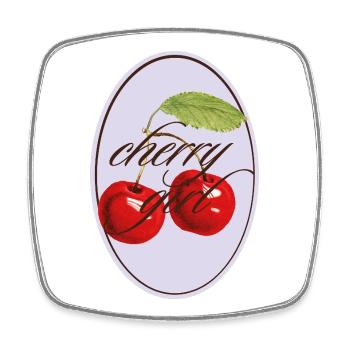 Cherry Girl Vintage Look - Square fridge magnet - white - Front