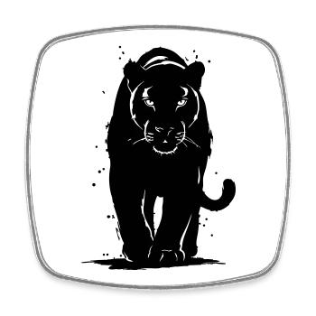 Panther - Square fridge magnet - white - Front