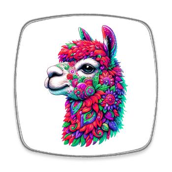 Alpaca - Square fridge magnet - white - Front