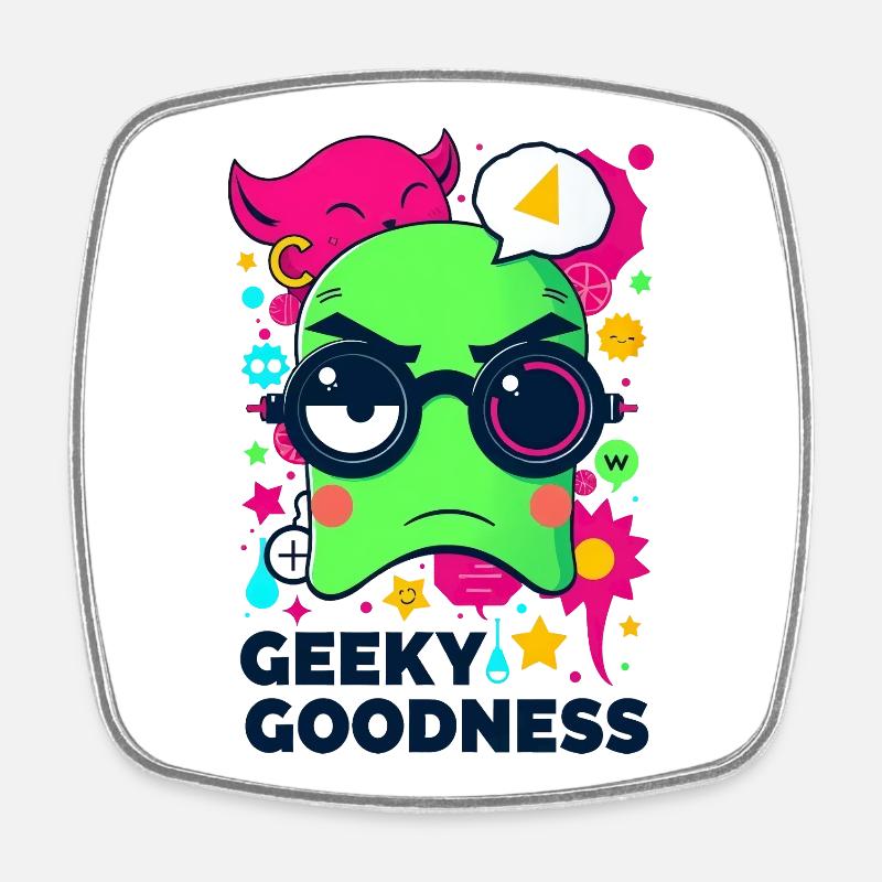 Geeky Goodness - Square fridge magnet - white