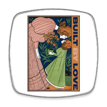Art Nouveau Maternité Amour - Magnet carré - blanc - Devant