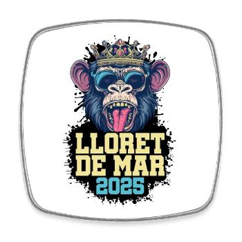 Lloret De Mar 2025 Affe - Viereckiger Kühlschrankmagnet - Weiß - Vorne