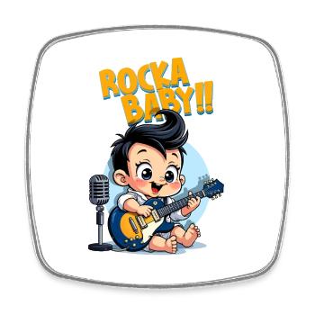 Rocka Baby Rockabilly - Square fridge magnet - white - Front