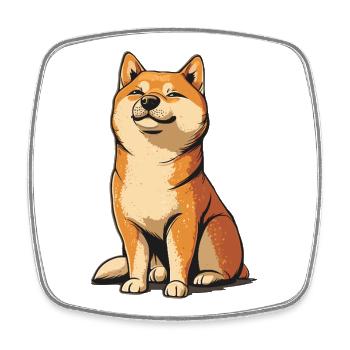 Shiba Inu - Magnet carré - blanc - Devant
