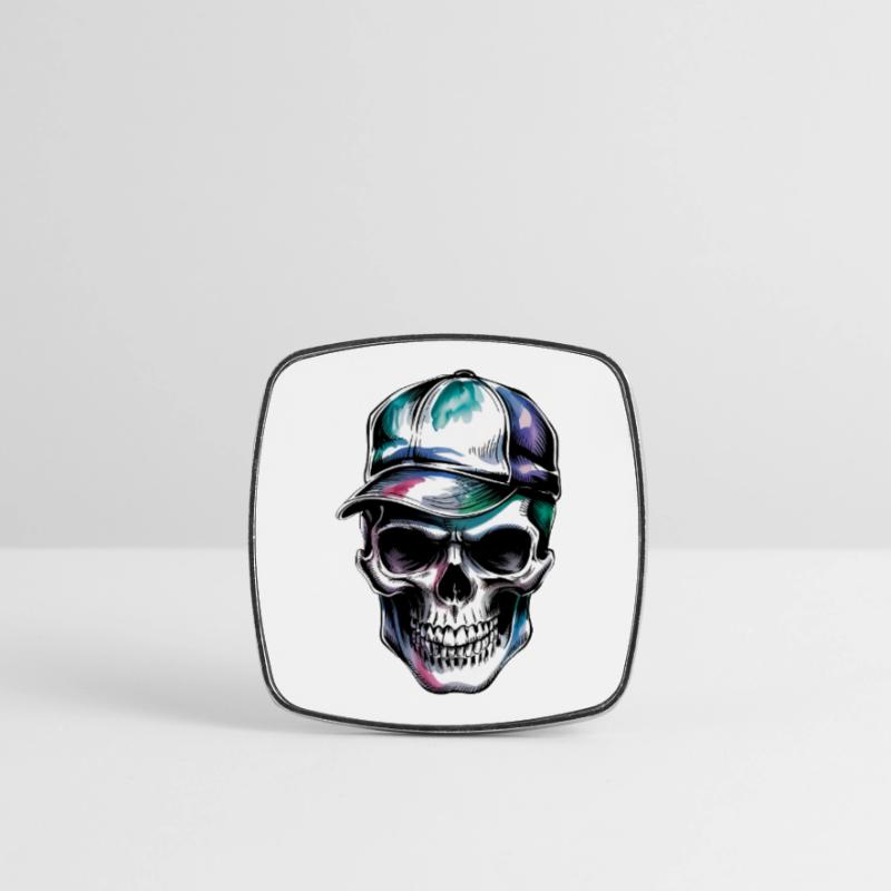 Crâne avec capuchon Magnet carré