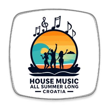 Croatie House Music - Magnet carré - blanc - Devant