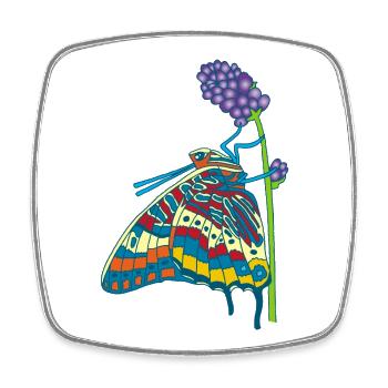 Butterfly and nature - Square fridge magnet - white - Front