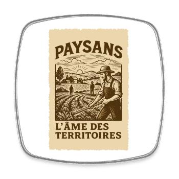 Farmers, the soul of the territories - Square fridge magnet - white - Front