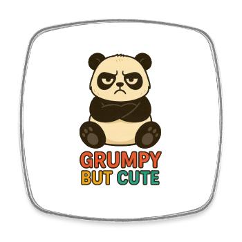 Grumpy but Cute – Panda Mood Shirt - Square fridge magnet - white - Front