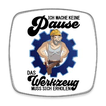 Arbeiter mit Werkzeug im Industriestil Werkstatt - Viereckiger Kühlschrankmagnet - Weiß - Vorne