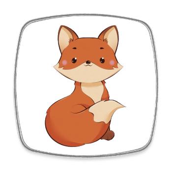 Renard - Magnet carré - blanc - Devant