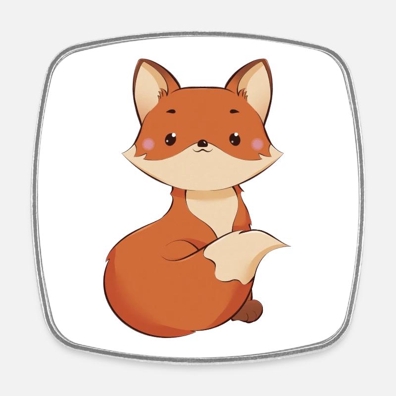 Fox - Square fridge magnet - white