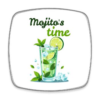 Mojito Cocktail von Helfspawn - Viereckiger Kühlschrankmagnet - Weiß - Vorne