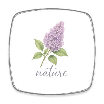 Lilac Nature Design - Flower Trend Motif - Square fridge magnet - white - Front
