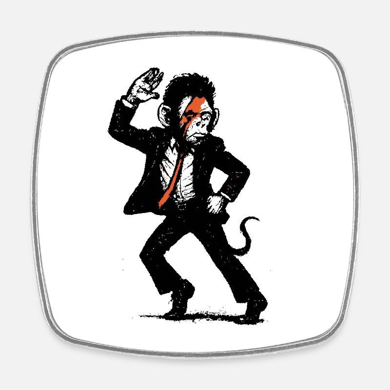 The monkey dance - Square fridge magnet - white