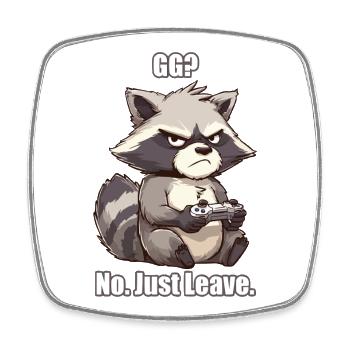 Salty Panda Gamer Rage - Square fridge magnet - white - Front