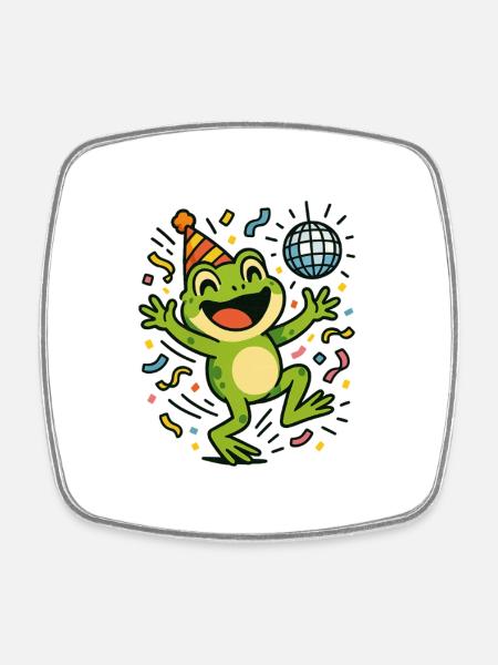 Party Frog - Square fridge magnet - white