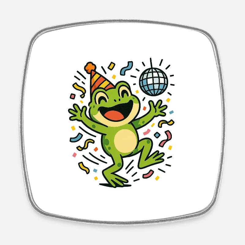 Party Frog - Square fridge magnet - white