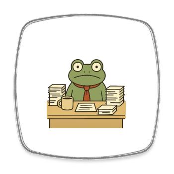 Business-Frosch - Viereckiger Kühlschrankmagnet - Weiß - Vorne