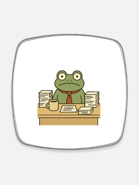 Business Frog - Square fridge magnet - white