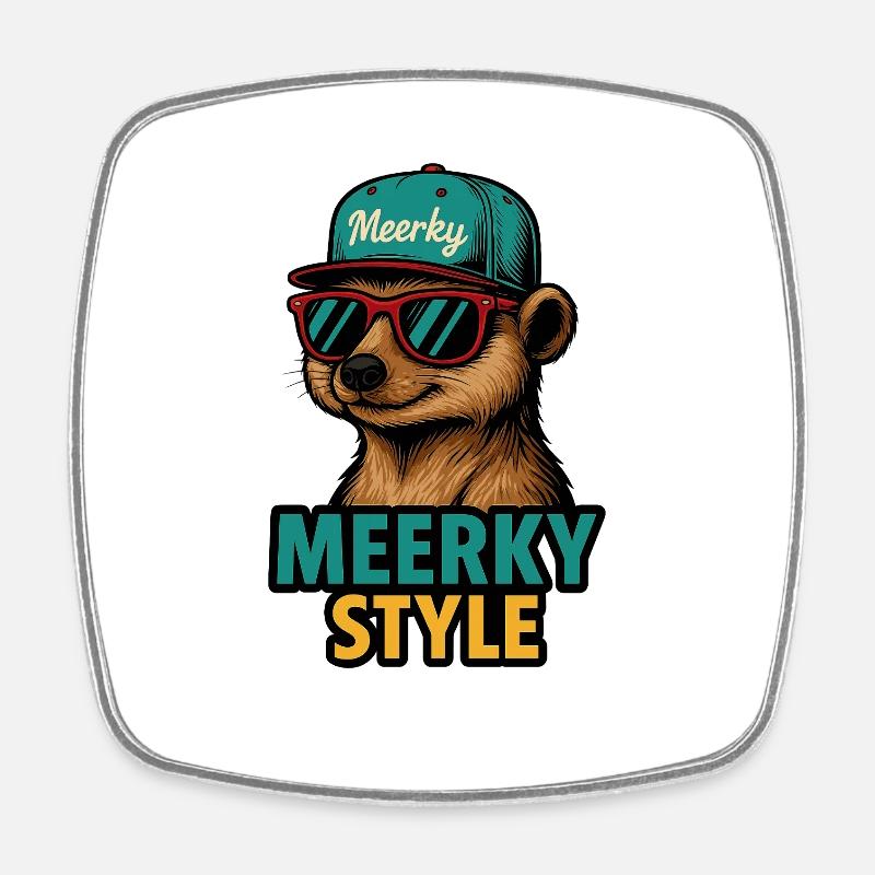 Meerky Style - Square fridge magnet - white