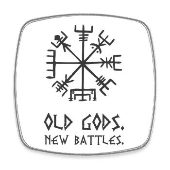 OldGods - Viereckiger Kühlschrankmagnet - Weiß - Vorne