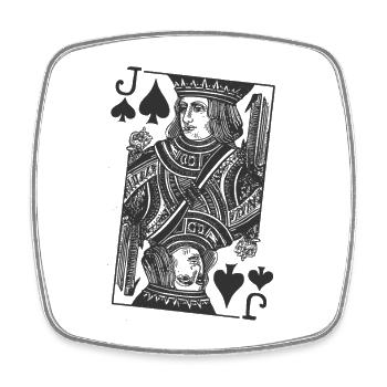 Carte de poker - Magnet carré - blanc - Devant