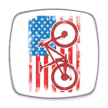 4. Juli USA MTB - Viereckiger Kühlschrankmagnet - Weiß - Vorne