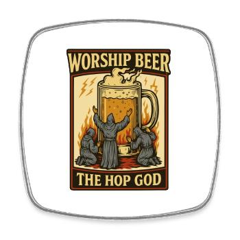 Hop God of Worship - Square fridge magnet - white - Front