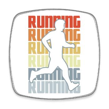 Vintage Running - Square fridge magnet - white - Front