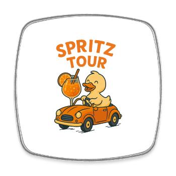 Spritz Tour mit Ente – Lustiges Sommer-Shirt für A - Viereckiger Kühlschrankmagnet - Weiß - Vorne