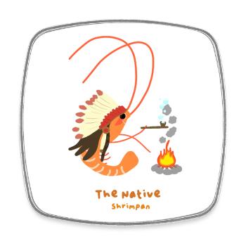 Die einheimischen Garnelen , indianischer Garnelenspaß - Viereckiger Kühlschrankmagnet - Weiß - Vorne