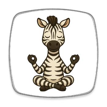 Süßes Zebra Yoga Meditation Entspannung Cartoon - Viereckiger Kühlschrankmagnet - Weiß - Vorne