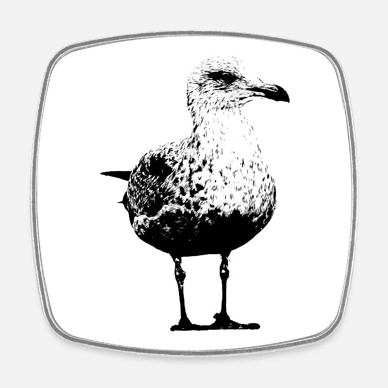 Mouette - Magnet carré - blanc