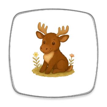 Nordic Forest - Moose - Square fridge magnet - white - Front
