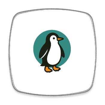 Pingouin - Magnet carré - blanc - Devant
