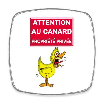 Attention au canard ! - Magnet carré - blanc - Devant