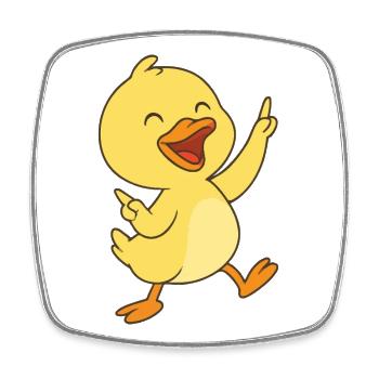 Dancing ducklings - Square fridge magnet - white - Front