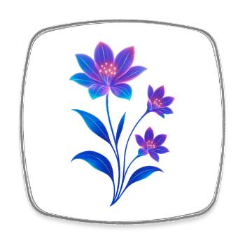 Lumineszierendes kosmisches Blumendesign - Viereckiger Kühlschrankmagnet - Weiß - Vorne