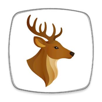 Majestätischer Hirschkopf–Edles Waldbewohner-Motiv - Viereckiger Kühlschrankmagnet - Weiß - Vorne
