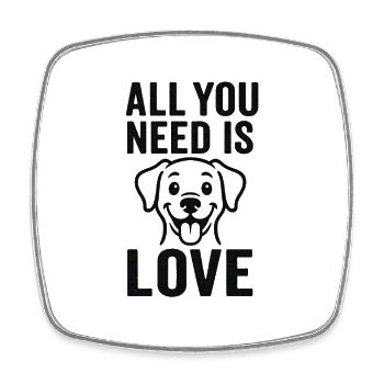 All You Need Is Love – Dog Lover Design - Square fridge magnet - white - Front