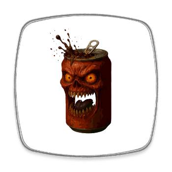 Wütige Horror Dose - Viereckiger Kühlschrankmagnet - Weiß - Vorne