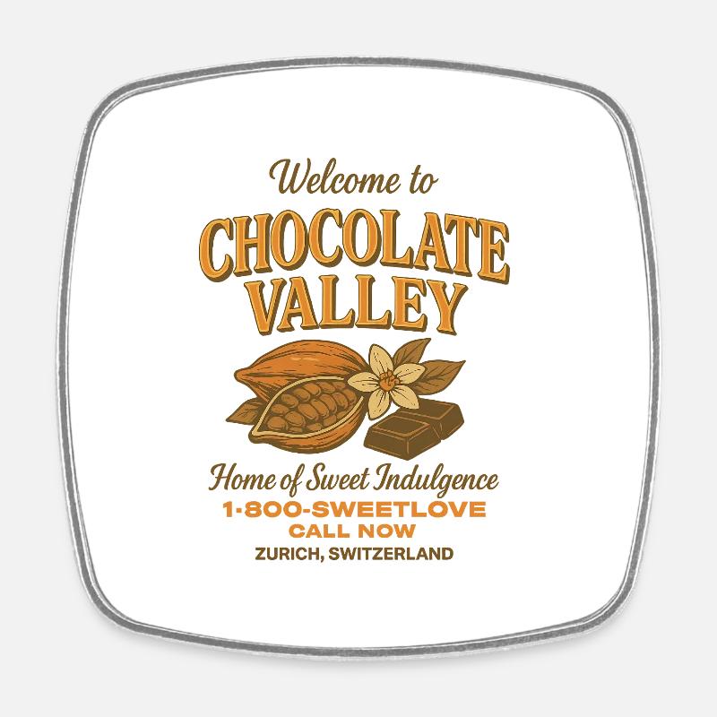 Chocolate Valley - Viereckiger Kühlschrankmagnet - Weiß