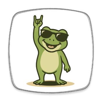 Rock’n’Ribbit - Magnet carré - blanc - Devant