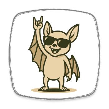 Bat'n'Roll Baby - Square fridge magnet - white - Front