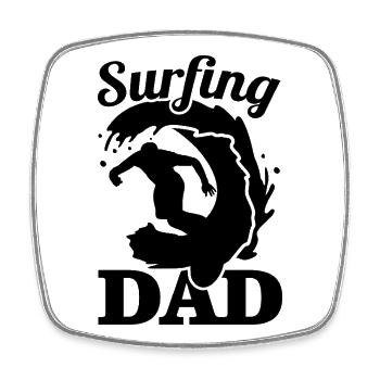 Surfer father - Square fridge magnet - white - Front